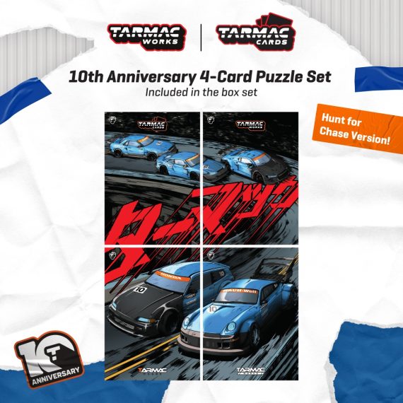 Tarmac Works 1:64 Tarmac Works 10th Anniversary Box Set 5 Model Cars + Trading Cards Combo Set T64-BOXSET-10TH